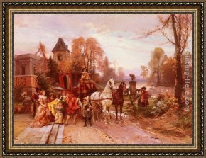 Cesare Framed Paintings - The Arrival of the Baby by Cesare-Auguste Detti