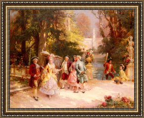 Cesare Framed Paintings - The Castle Garden by Cesare-Auguste Detti