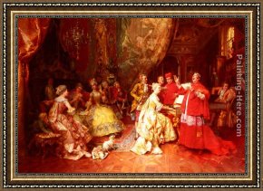 Cesare Framed Paintings - The Gala Recital by Cesare-Auguste Detti