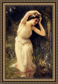 Abbey in an Oak Forest Framed Paintings - A Nymph In The Forest by Charles Amable Lenoir