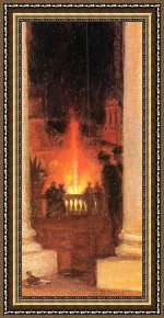Small Worlds II Framed Paintings - Electric Fountain - World's Columbian Exposition by Charles Courtney Curran