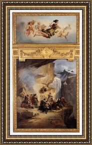 Allegory of Virtue Framed Paintings - Allegory Of Autumn The Goddess Cybele Surrounded By Putti by Charles Diodore Rahoult