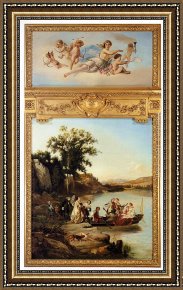 Allegory Framed Paintings - Allegory Of Spring The Goddess Pomona Surrounded By Putti by Charles Diodore Rahoult