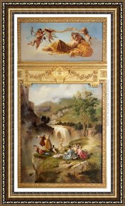 Allegory of Virtue Framed Paintings - Allegory Of Summer The Goddess Ceres Surrounded By Putti by Charles Diodore Rahoult