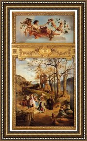 Allegory of Virtue Framed Paintings - Allegory Of Winter The Goddess Diana Surrounded By Putti by Charles Diodore Rahoult