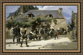 Jerusalem, Cote De La Porte De Jaffe Framed Paintings - Le Jeu Des Boules by Charles Giraud
