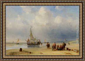 Bringing in The Hay Framed Paintings - Bringing in the catch by Charles Henri Joseph Leickert