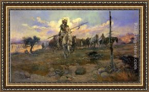 Bringing in The Hay Framed Paintings - Bringing Home the Spoils by Charles Marion Russell