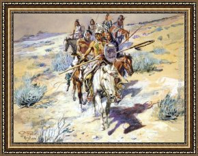 Return Framed Paintings - Return of the Warriors by Charles Marion Russell