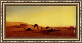 The Encampment Framed Paintings - An Arab Encampment by Charles Theodore Frere