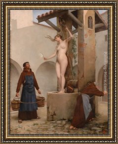 Spirits at Play II Framed Paintings - Spirit of the Well by Charles West Cope