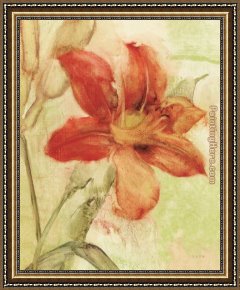 Oranges Framed Paintings - Orange Day Lily by Cheri Blum