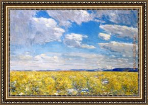 Isle of Sky Framed Paintings - Afternoon Sky, Harney Desert by childe hassam