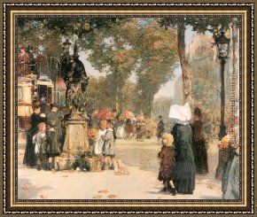Hamlet Play Scene Framed Paintings - Paris Street Scene by childe hassam