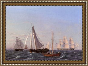 Wilhelm Velten Framed Paintings - Sailing Ships by Christoffer Wilhelm Eckersberg