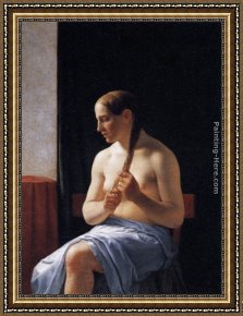 Wilhelm Velten Framed Paintings - Seated Nude Model by Christoffer Wilhelm Eckersberg
