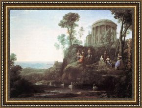Apollo Framed Paintings - Apollo and the Muses on Mount Helion by Claude Lorrain