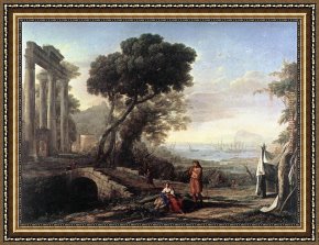 Claude Lorrain Framed Paintings - Italian Coastal Landscape by Claude Lorrain