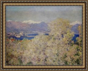 Antibes And The Maritime Alps Framed Paintings - Antibes by Claude Monet