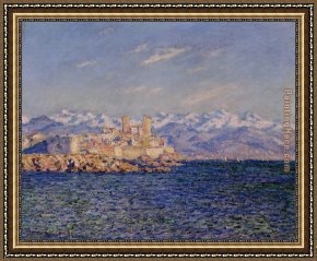 Antibes And The Maritime Alps Framed Paintings - Antibes Afternoon Effect by Claude Monet