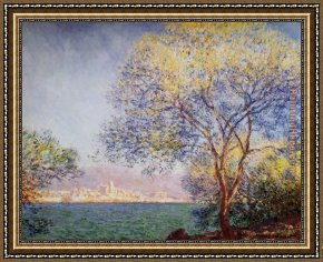 Antibes And The Maritime Alps Framed Paintings - Antibes in the Morning by Claude Monet