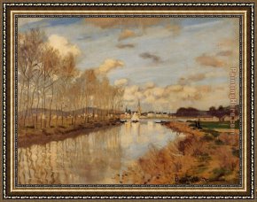 Small Worlds II Framed Paintings - Argenteuil Seen from the Small Arm of the Seine 2 by Claude Monet