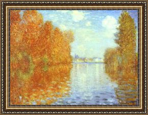 Argenteuil Framed Paintings - Autumn at Argenteuil by Claude Monet