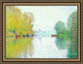 Argenteuil Framed Paintings - Autumn on the Seine, Argenteuil by Claude Monet