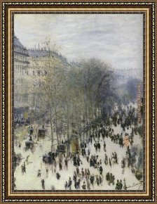 El Vendador De Alcatraces (the Vendor of Alcatraces) Framed Paintings - Boulevard des Capucines by Claude Monet