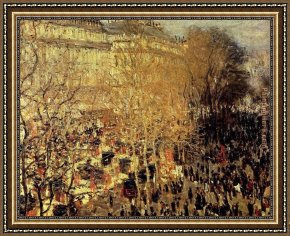 El Vendador De Alcatraces (the Vendor of Alcatraces) Framed Paintings - Boulevard Des Capucines I by Claude Monet