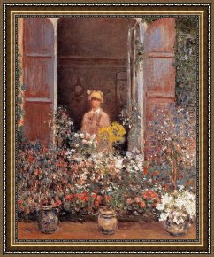 The Goldfish Window Framed Paintings - Camille At The Window by Claude Monet