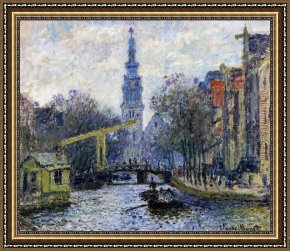 Sunny Afternoon on The Canal Framed Paintings - Canal In Amsterdam by Claude Monet