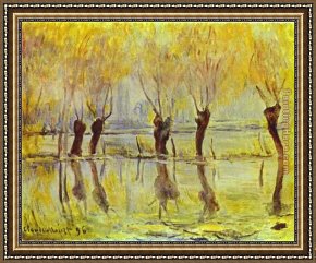 Flood Improvisation Framed Paintings - Flood at Giverny by Claude Monet