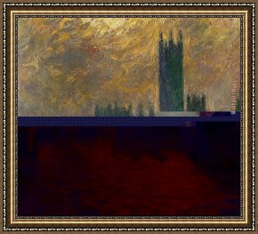 Isle of Sky Framed Paintings - Houses of Parliament Stormy Sky by Claude Monet