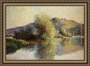 Port of Valencia Framed Paintings - Isleets at Port-Villez by Claude Monet