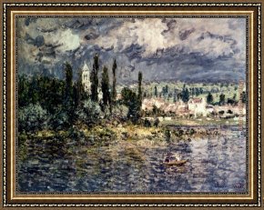 Western Landscape Framed Paintings - Landscape With Thunderstorm by Claude Monet