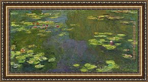 Claude Framed Paintings - Le bassin aux nympheas by Claude Monet