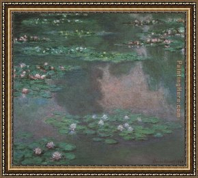 What The Water Gave Me Framed Paintings - Monet Water Lillies I by Claude Monet