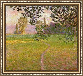 Springtime Landscape at Giverny Framed Paintings - Morning Landscape Giverny by Claude Monet