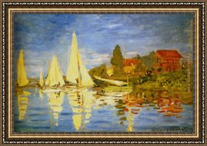 Argenteuil Framed Paintings - Regatta At Argenteuil by Claude Monet