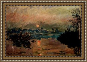 Claude Framed Paintings - Sunset by Claude Monet