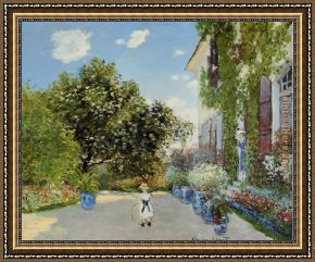 Argenteuil Framed Paintings - The Artist's House at Argenteuil by Claude Monet