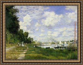 Argenteuil Framed Paintings - The Basin at Argenteuil by Claude Monet