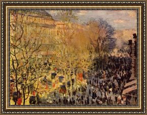 El Vendador De Alcatraces (the Vendor of Alcatraces) Framed Paintings - The Boulevard des Capuchine by Claude Monet