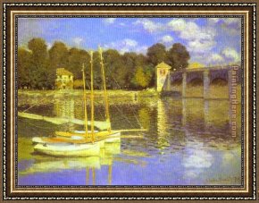 Argenteuil Framed Paintings - The Bridge at Argenteuil by Claude Monet