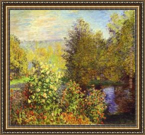 Claude Framed Paintings - The Corner of the Garden at Montgeron by Claude Monet
