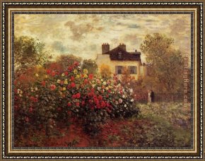 Argenteuil Framed Paintings - The Garden at Argenteuil by Claude Monet
