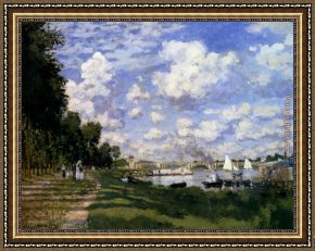 Argenteuil Framed Paintings - The Marina At Argenteuil by Claude Monet