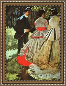 A Picnic Before The Woods Framed Paintings - The Picnic by Claude Monet