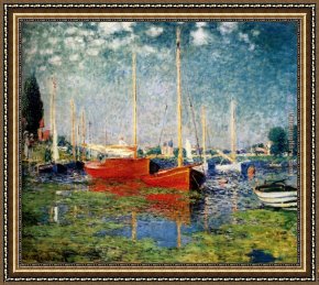 The Era of The Red Guards Framed Paintings - The Red Boats by Claude Monet